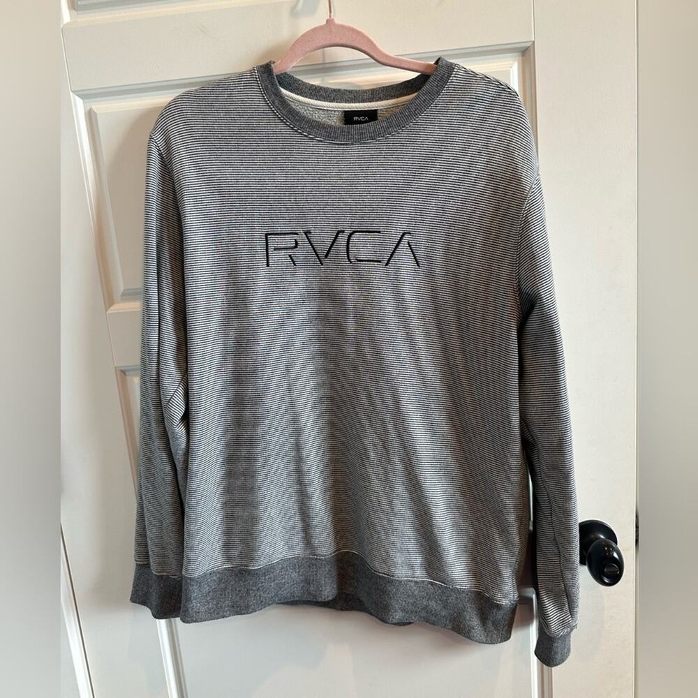 RVCA Micro Stripe Pullover Crewneck Sweatshirt